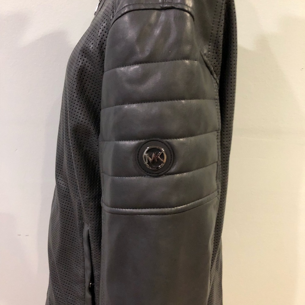 Michael Kors Perforated Vegan Leather Moto Jacket - Picture 5 of 6
